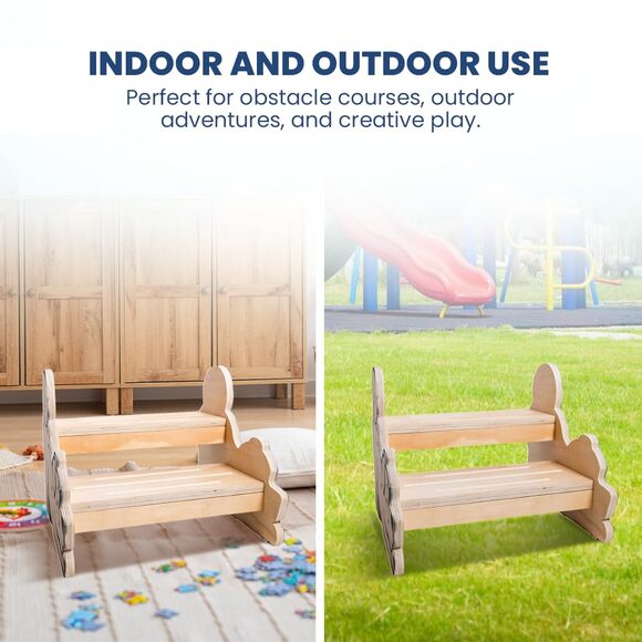 NWT Motherly Haven Wooden Step Stool for Toddlers & Kids, 2-Step Dog Design, - Picture 2 of 7